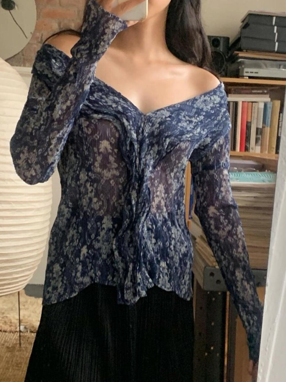 Issey Miyake Chiffon Twist Damask Cardigan JP2